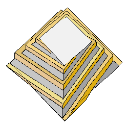 Modell mit Wendelrampen  für den Bau der Cheops-Pyramide