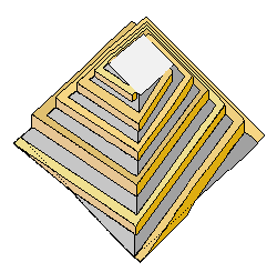 Modell mit Wendelrampen  für den Bau der Cheops-Pyramide