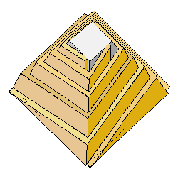 Modell mit Wendelrampen  für den Bau der Cheops-Pyramide