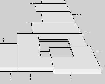 Ecksteine: Rekonstruktion erste Schicht der Steine einer Pyramide