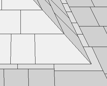 Rekonstruktion: Ecke der Pyramide