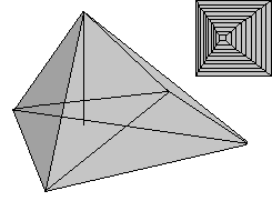 Pyramidenform mit verschobenem Mittelpunkt