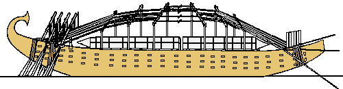 Hatschepsut. Transport von Obelisken auf dem Nil